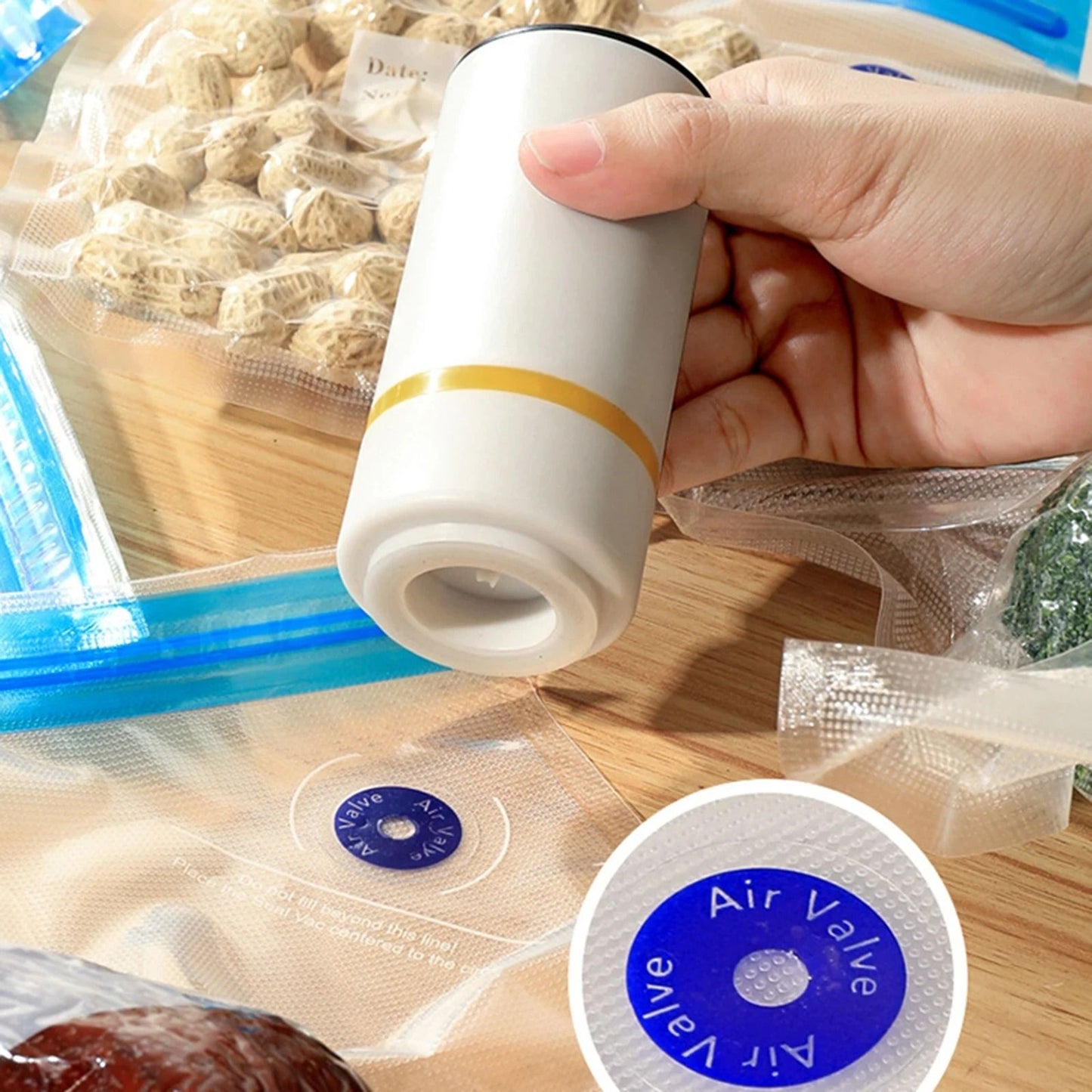 Reusable Vacuum Food Storage Bag Set – USB Electric Pump Sealing System – Eco-Friendly BPA-Free Zipper Bags for Sous Vid