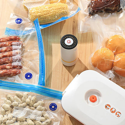 Reusable Vacuum Food Storage Bag Set – USB Electric Pump Sealing System – Eco-Friendly BPA-Free Zipper Bags for Sous Vid