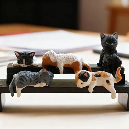 Kawaii Cat Monitor Edge Figurine Set