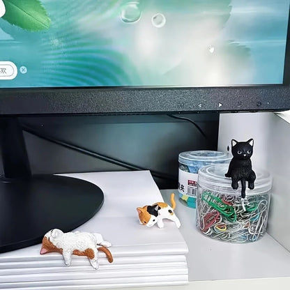 Kawaii Cat Monitor Edge Figurine Set