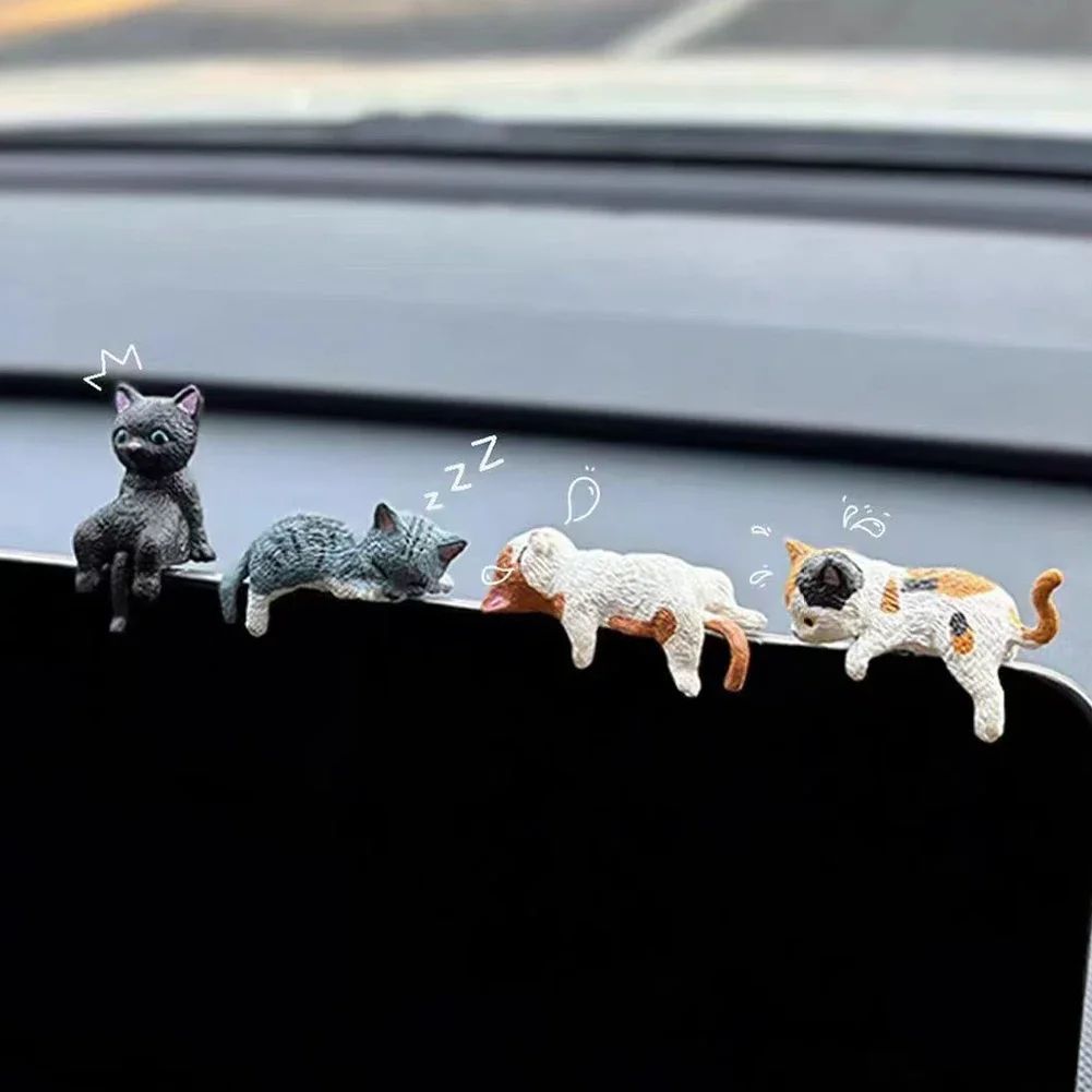 Kawaii Cat Monitor Edge Figurine Set