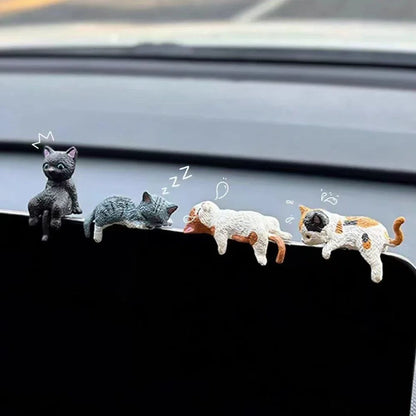 Kawaii Cat Monitor Edge Figurine Set