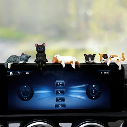 Kawaii Cat Monitor Edge Figurine Set
