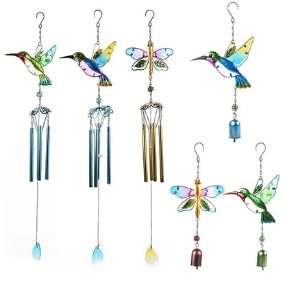 Hummingbird Dragonfly Wind Chime Decor