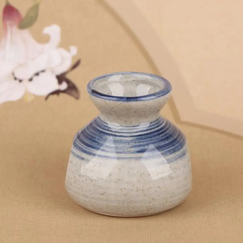 Ceramic Mini Vase Toothpick Holder Jar Chinese Style Cotton Swab Storage Decor