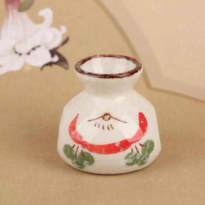 Ceramic Mini Vase Toothpick Holder Jar Chinese Style Cotton Swab Storage Decor