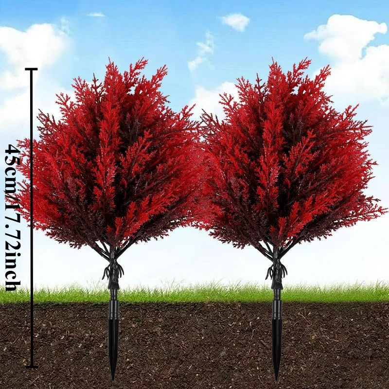 Red artificial garden stake flowers for Outdoor Planters and Porch Decor