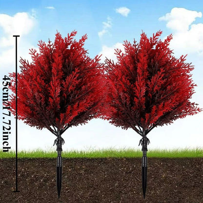 Red artificial garden stake flowers for Outdoor Planters and Porch Decor