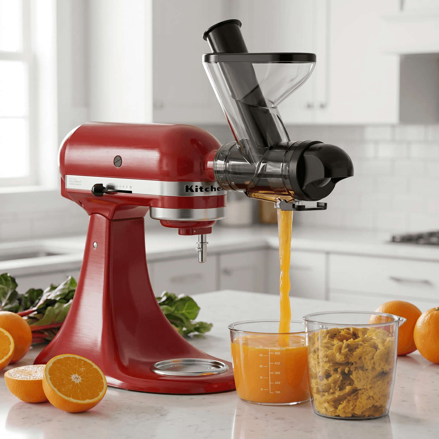 Masticating Juicer Attachment for KitchenAid Stand Mixer, Slow Cold Press Juicer Machine with Dual Feed Chute forHealth