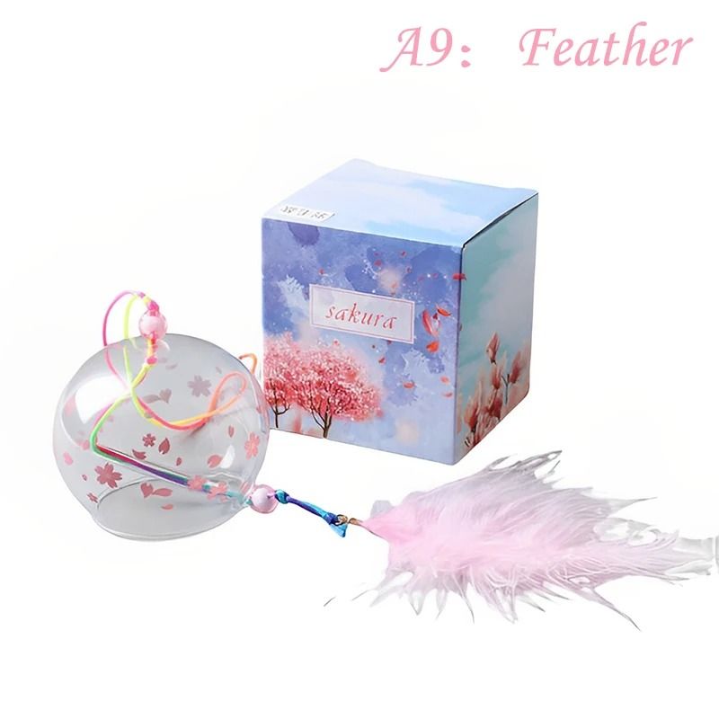 Japanese Wind Chime Glass Furin Bell with Sakura Design for Peaceful Home Decor