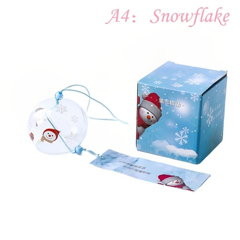 Japanese Wind Chime Glass Furin Bell with Sakura Design for Peaceful Home Decor