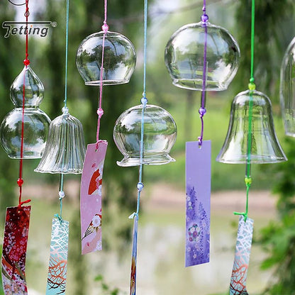 Transparent Glass Wind Chimes Hanging Decor for Garden and Home