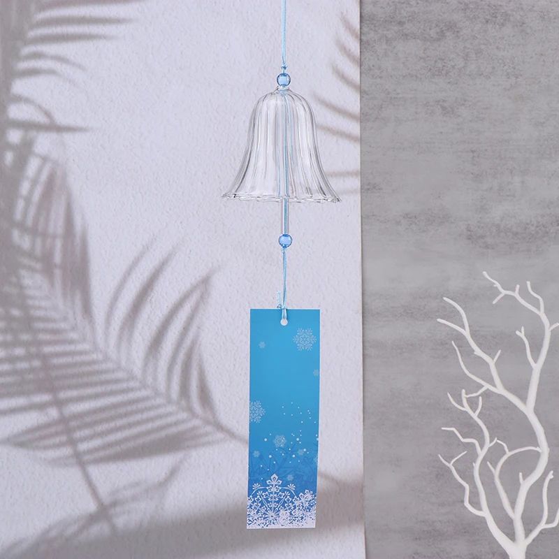 Transparent Glass Wind Chimes Hanging Decor for Garden and Home