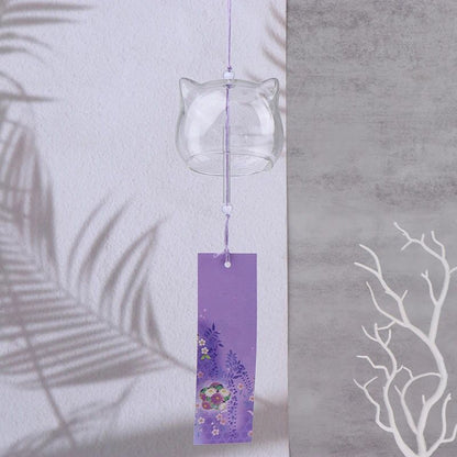Transparent Glass Wind Chimes Hanging Decor for Garden and Home