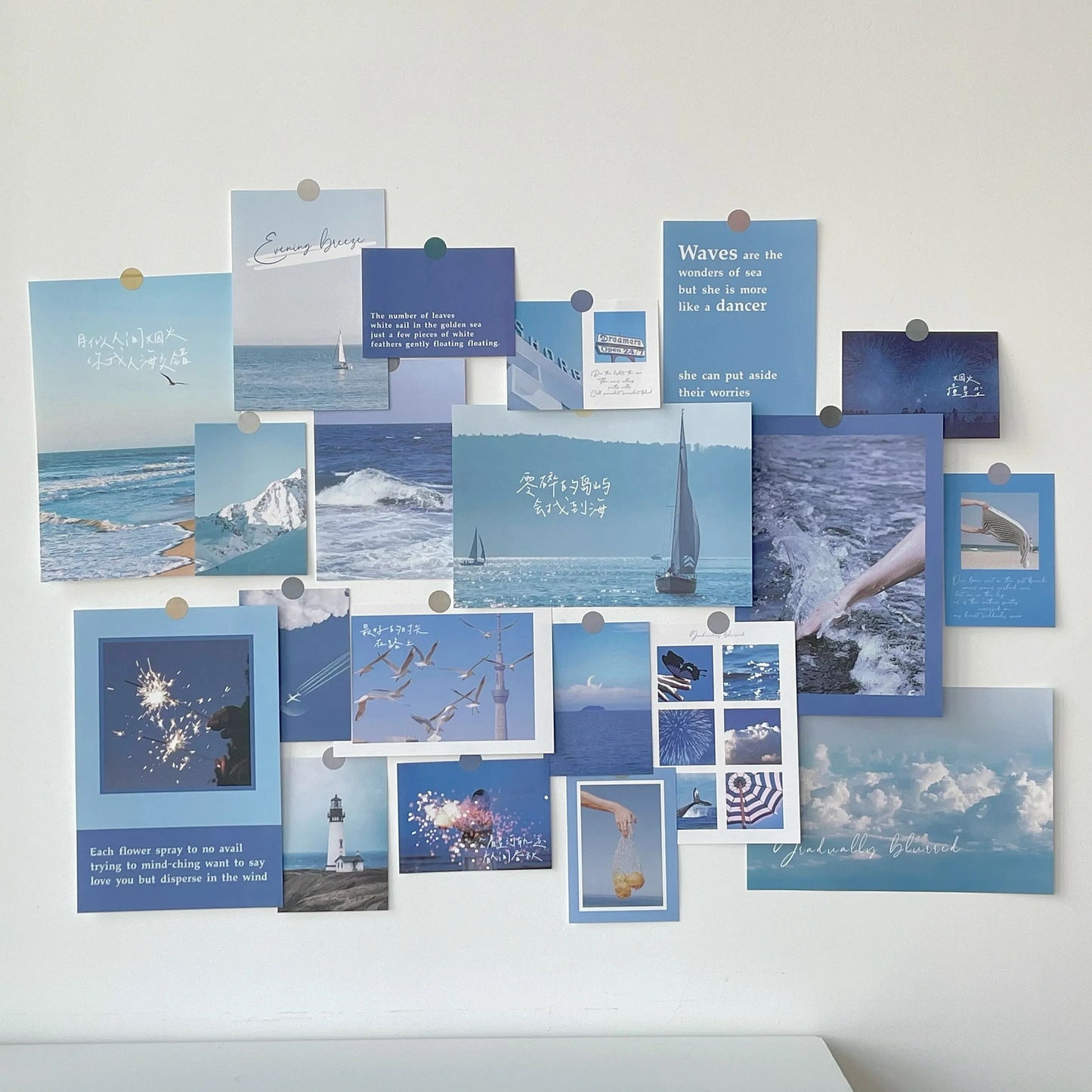 Nordic Aesthetic Photo Card Sticker Set for DIY Wall Collage Decor