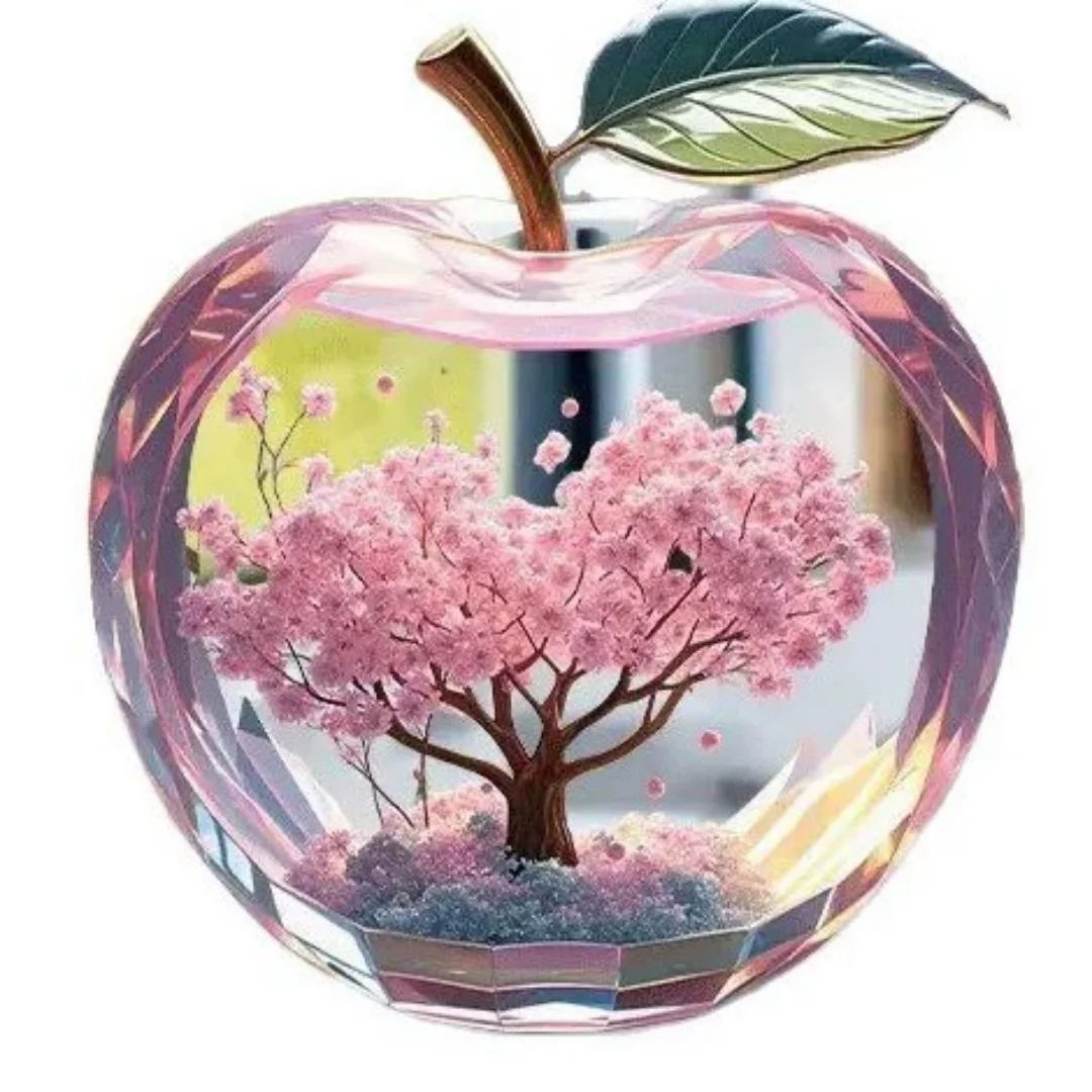 Cherry Blossom Apple Acrylic Desktop Ornament for Home Office Decor