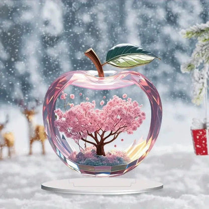 Cherry Blossom Apple Acrylic Desktop Ornament for Home Office Decor
