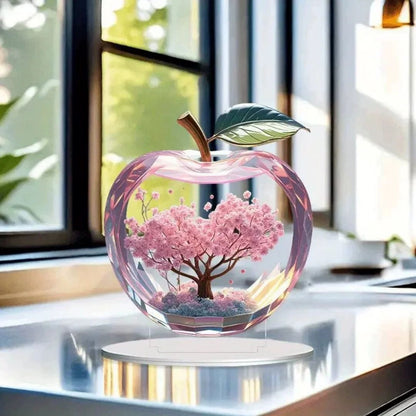 Cherry Blossom Apple Acrylic Desktop Ornament for Home Office Decor