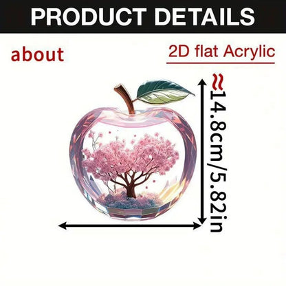 Cherry Blossom Apple Acrylic Desktop Ornament for Home Office Decor