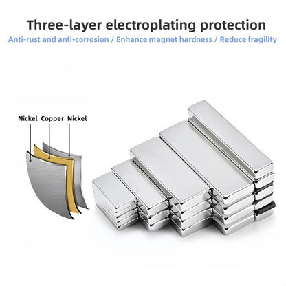 N52 Strong Square Magnets Set – 10pcs Heavy Duty Fridge & Office Neodymium Magnets
