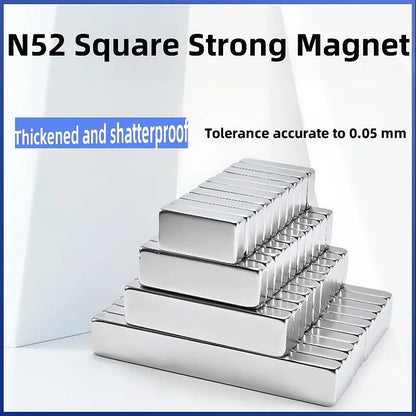 N52 Strong Square Magnets Set – 10pcs Heavy Duty Fridge & Office Neodymium Magnets