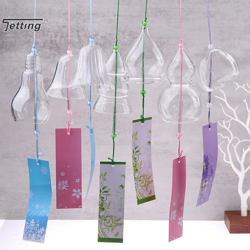 Japanese Glass Wind Chime Window Hanging Decor for Garden and Home