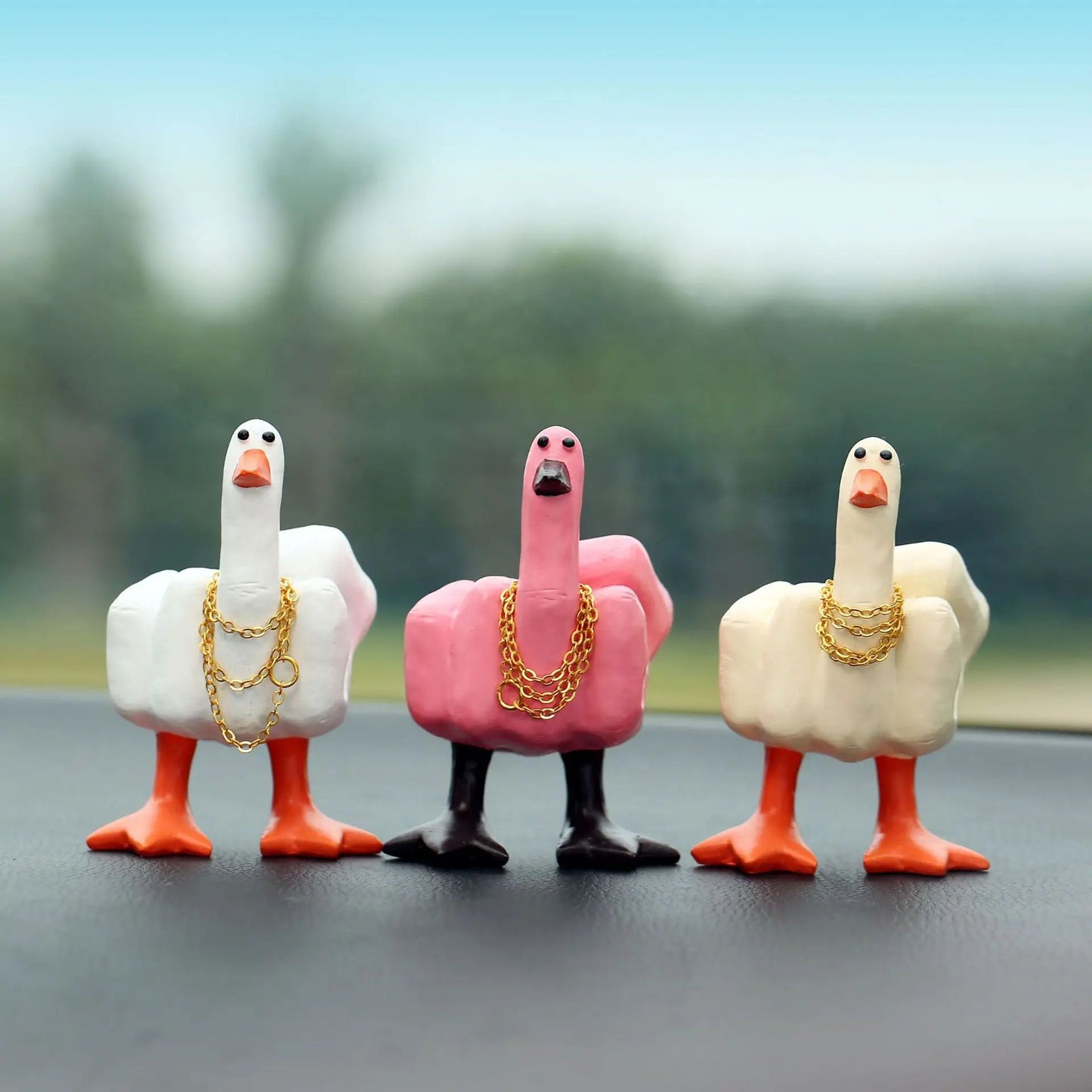 Sassy Duck Middle Finger Statue – Funny Desk Decor with Attitude
