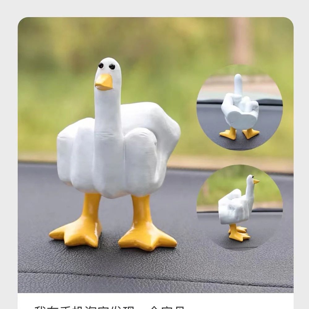 Sassy Duck Middle Finger Statue – Funny Desk Decor with Attitude