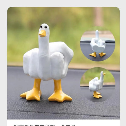 Sassy Duck Middle Finger Statue – Funny Desk Decor with Attitude