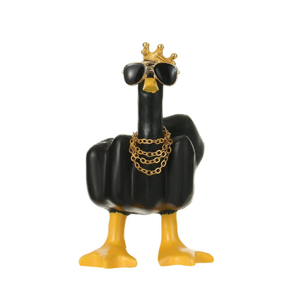 Sassy Duck Middle Finger Statue – Funny Desk Decor with Attitude