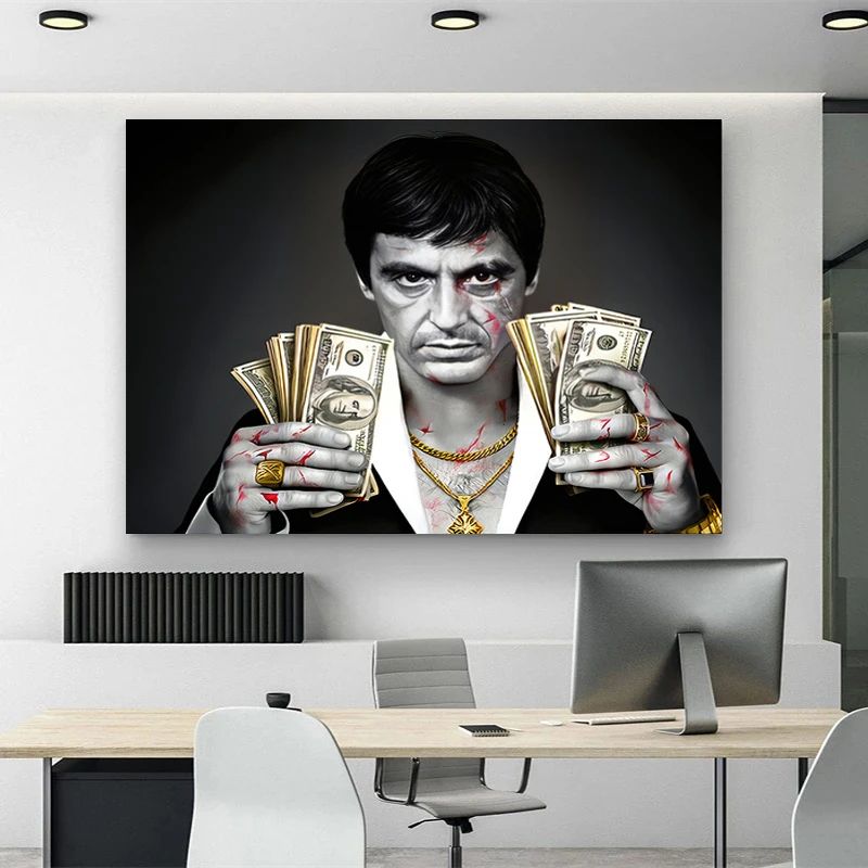 Scarface Tony Montana Canvas Print Wall Art for Living Room and Office