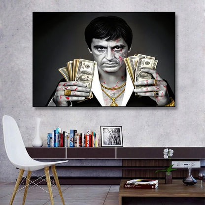 Scarface Tony Montana Canvas Print Wall Art for Living Room and Office