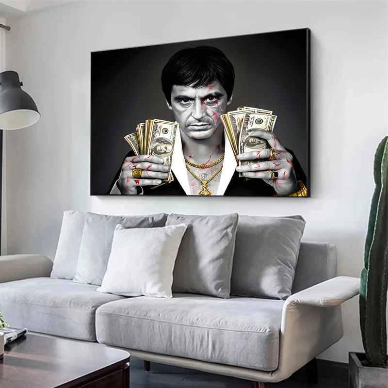 Scarface Tony Montana Canvas Print Wall Art for Living Room and Office