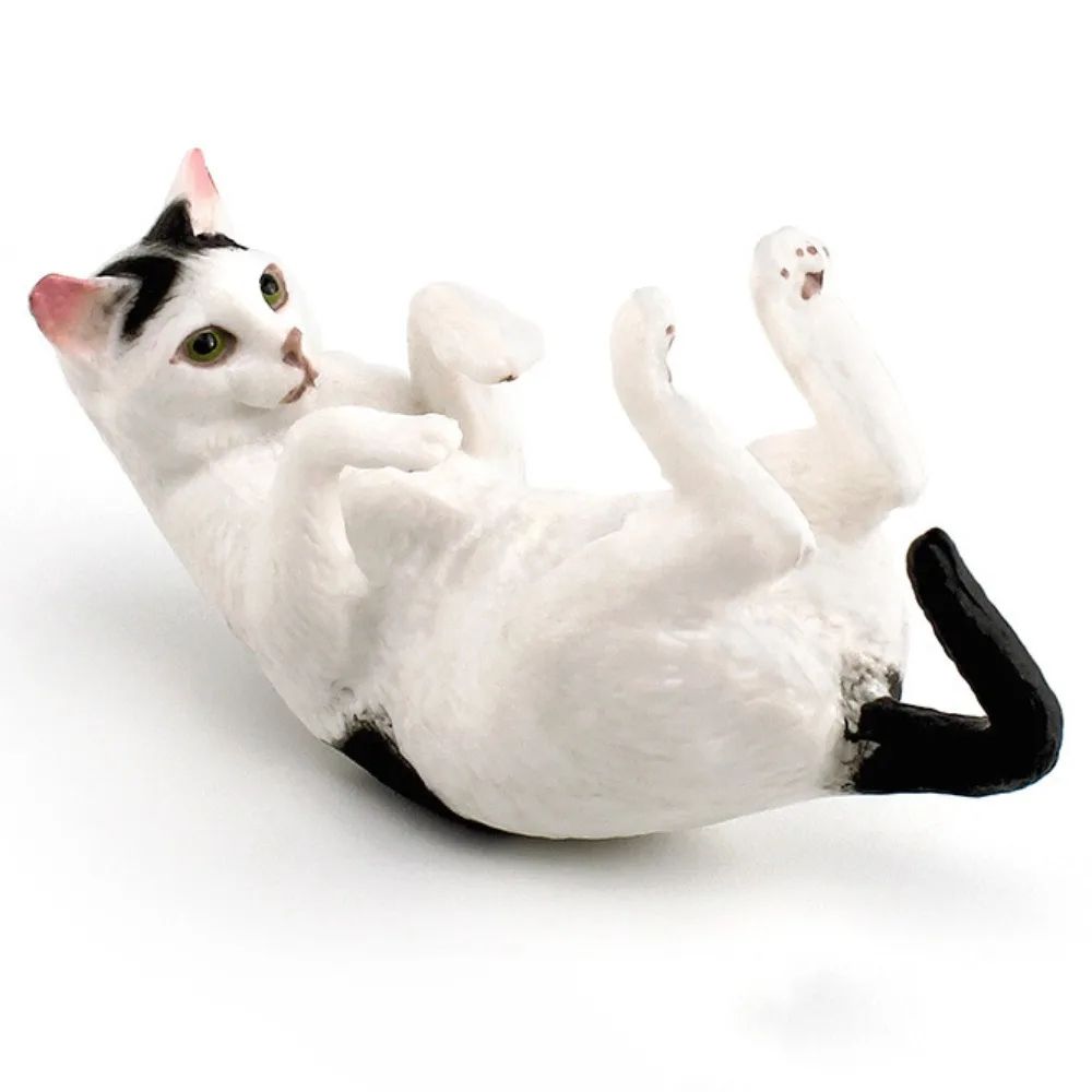 Realistic Sleeping Cat Figurine Mini Ornament Cat Desk Decor for Home Office
