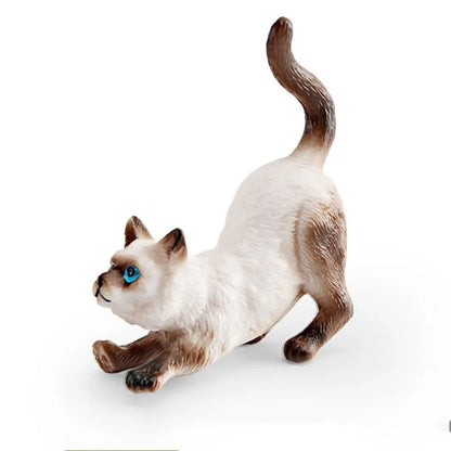 Realistic Sleeping Cat Figurine Mini Ornament Cat Desk Decor for Home Office