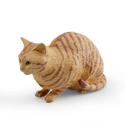 Realistic Sleeping Cat Figurine Mini Ornament Cat Desk Decor for Home Office