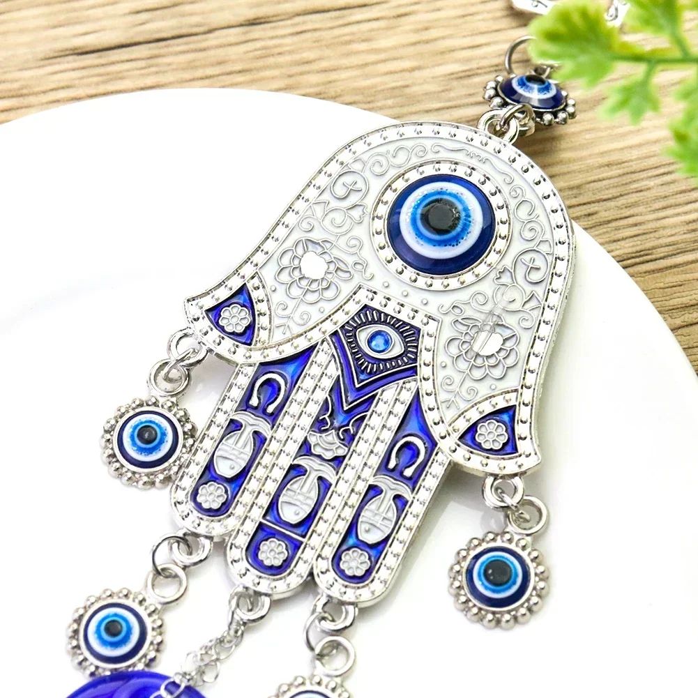 Hamsa Hand Evil Eye Wall Hanging Wind Chime for Meditation and Spiritual Home Decor