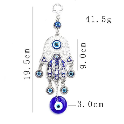 Hamsa Hand Evil Eye Wall Hanging Wind Chime for Meditation and Spiritual Home Decor