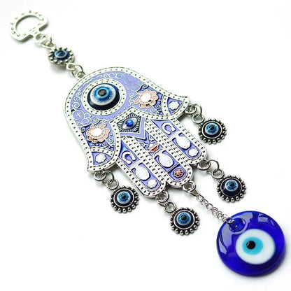 Hamsa Hand Evil Eye Wall Hanging Wind Chime for Meditation and Spiritual Home Decor
