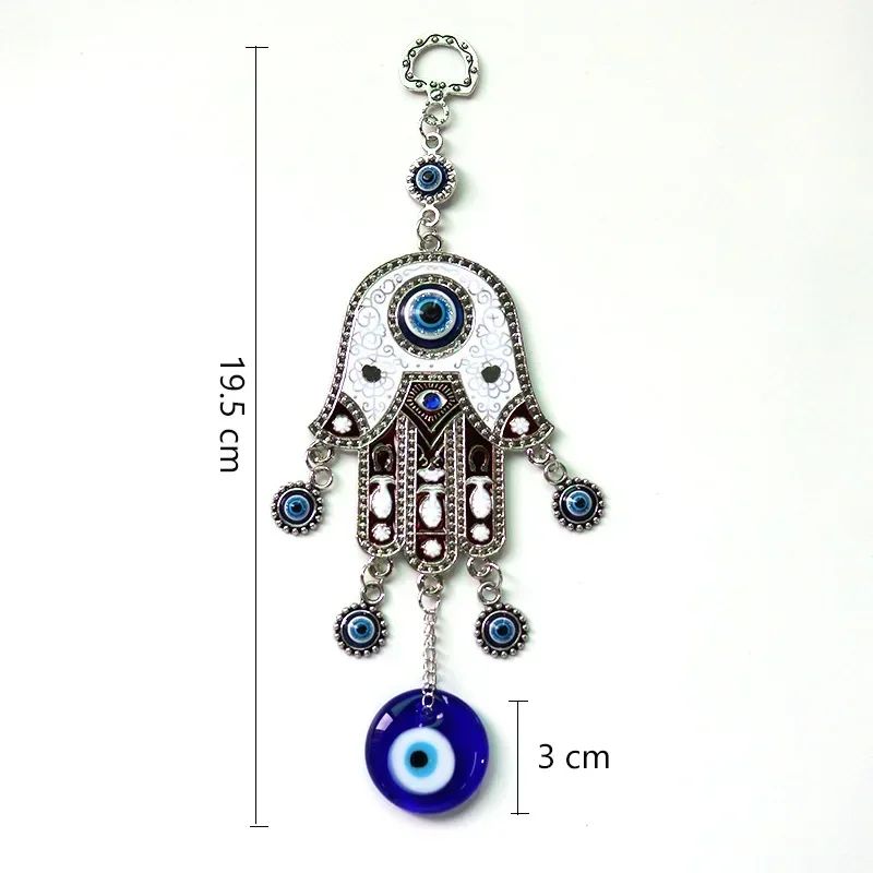 Hamsa Hand Evil Eye Wall Hanging Wind Chime for Meditation and Spiritual Home Decor