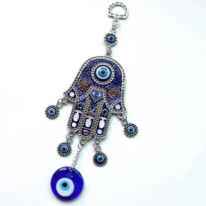 Hamsa Hand Evil Eye Wall Hanging Wind Chime for Meditation and Spiritual Home Decor
