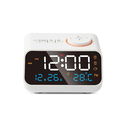 Mirror LED Digital Alarm Clock for Bedroom with FM Radio and USB Power