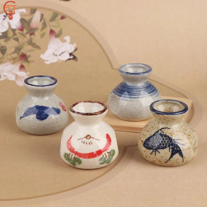Chinese Style ceramic toothpick holder and cotton swab jar mini retro vase