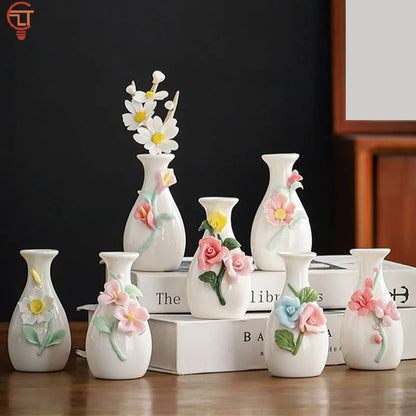 Chinese Style ceramic toothpick holder and cotton swab jar mini retro vase