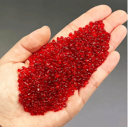 Red Glass Gravel Decorative Chips Vibrant Vase Filler & Aquarium Accent Stones