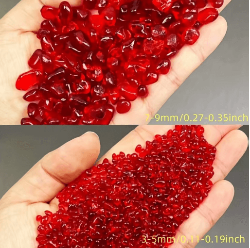 Red Glass Gravel Decorative Chips Vibrant Vase Filler & Aquarium Accent Stones