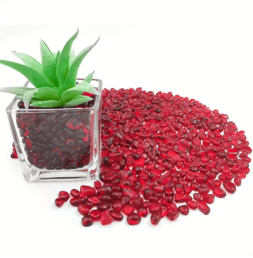 Red Glass Gravel Decorative Chips Vibrant Vase Filler & Aquarium Accent Stones