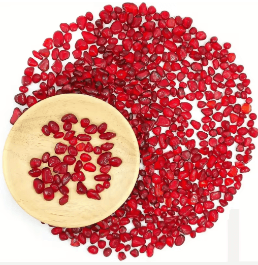 Red Glass Gravel Decorative Chips Vibrant Vase Filler & Aquarium Accent Stones