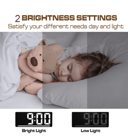 Large Display Digital Alarm Clock LED Desk Clock with Temperature & Night Light