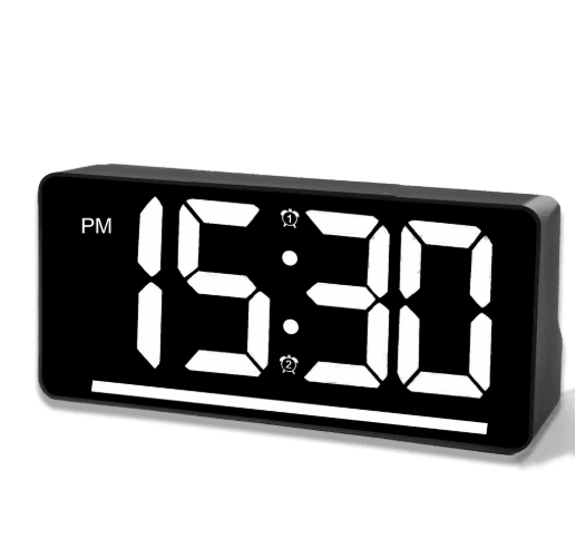 Large Display Digital Alarm Clock LED Desk Clock with Temperature & Night Light